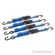 Rubber-Handled Ratchet Tie Down Strap S-Hook 4pk - 4m x 25mm Rated 350kg Capacity 700kg