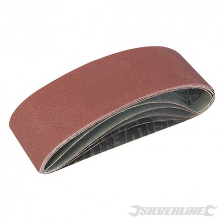 Sanding Belts 75 x 533mm 5pce - 40, 60, 2 x 80, 120G
