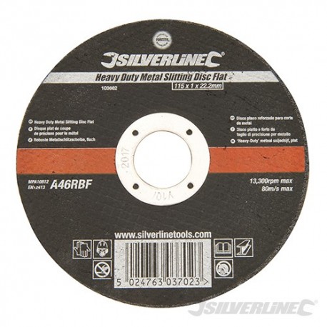 Heavy Duty Metal Slitting Disc Flat - 115 x 1 x 22.23mm