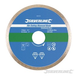 Tile Cutting Diamond Blade - 115 x 22.23mm Continuous Rim