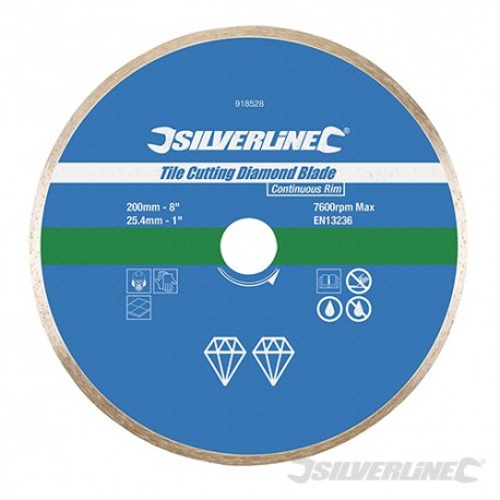 Tile Cutting Diamond Blade - 200 x 25.4mm Continuous Rim