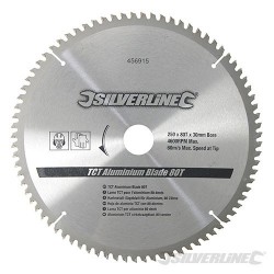 TCT Aluminium Blade 80T - 250 x 30 - 25, 20, 16mm Rings