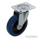 Swivel Elastic Rubber Castor - 125mm 180kg Blue