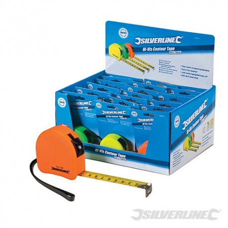 Hi-Vis Contour Tape Display Box - 21pce 5m / 16ft x 19mm