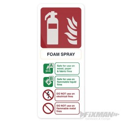Foam Spray Extinguisher Sign - 202 x 82mm Rigid