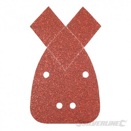 Hook & Loop Detail Sander Sheets & 2 Tips 140mm 10pk - 2 x 40, 2 x 60, 2 x 80, 2 x 120, 2 x 240G