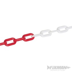 Plastic Chain Red/White - 6mm x 5m