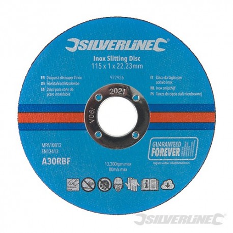 Inox Slitting Discs 10pk - 115 x 1 x 22.23mm